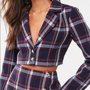 Plaid Cropped Blazer
